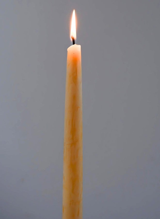 Candlestock Beeswax Taper Candles - Standard 7/8" Diameter, Pure 100% Natural USA Beeswax, Cotton Wick, Dripless, Long-Burning, Handmade in Woodstock, NY- 6 Inches - 2 Pairs (4 Candles) - Natural - Image 4
